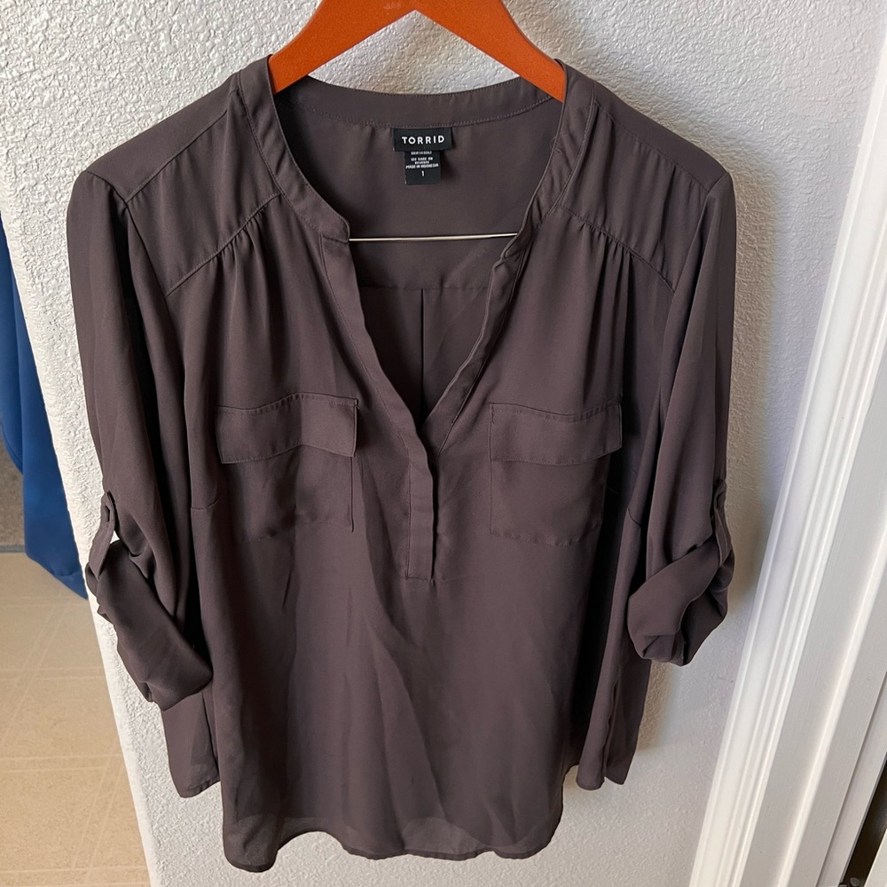 TORRID Grey Blouse